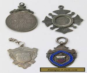 Item 4x Antique/Vintage Sterling Silver 1887-1930 Medals/Fobs  for Sale