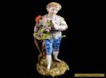 Volkstedt Triebner Eckert Vintage Dresden Boy with Grapes Porcelain Figurine Man for Sale