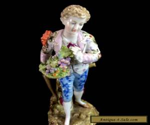 Item Volkstedt Triebner Eckert Vintage Dresden Boy with Grapes Porcelain Figurine Man for Sale