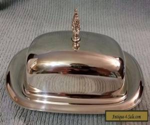 Item VINTAGE WM ROGERS SILVERPLATE COVERED BUTTER DISH for Sale