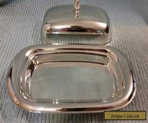 Item VINTAGE WM ROGERS SILVERPLATE COVERED BUTTER DISH for Sale