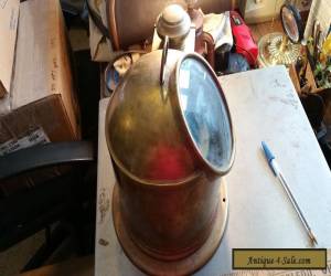 Item antique brass ship's binnacle w marine compass built in lamp for Sale