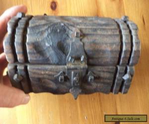 Item antique carved wooden box  treasure chest for Sale