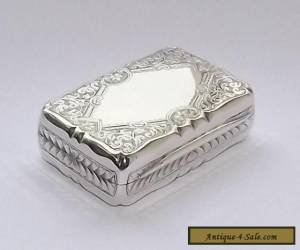 Item SUPERB ANTIQUE VICTORIAN SOLID SILVER STERLING SNUFF BOX BIRMINGHAM 1896 for Sale