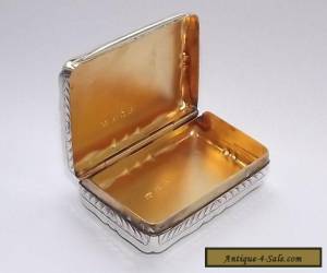 Item SUPERB ANTIQUE VICTORIAN SOLID SILVER STERLING SNUFF BOX BIRMINGHAM 1896 for Sale