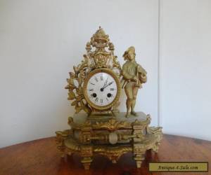 Item Antique Gilt Striking Mantel Clock French circa 1870s E. M. & Co for Sale