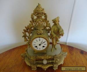 Item Antique Gilt Striking Mantel Clock French circa 1870s E. M. & Co for Sale