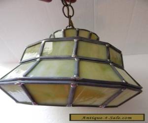 Item Vtg. Green Slag Glass Hanging Light Fixture - Unique Shape  for Sale