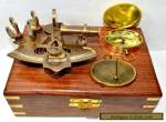 MARITIME COLLECTIBLE NAUTICAL BRASS GERMAN SEXTANT W/WOODEN BOX GIFT for Sale
