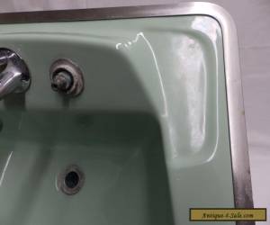 Item Vintage Jadeite Green Porcelain Ceramic Bathroom Sink old Lavatory 4954-15 for Sale