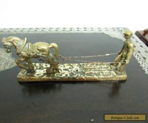Item BRASS DRAUGHT HORSE AND FARMER for Sale