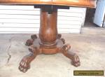 ANTIQUE VICTORIAN ROUND DINING SOLID WOOD TABLE WITH CLAW FEET  for Sale