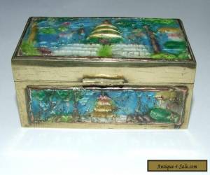 Item VINTAGE / ANTIQUE ORIENTAL CHINESE CLOISONNE / ENAMELLED BRASS BOX.  for Sale