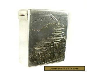 Item Vintage Japanese 950 Sterling 2 Tone Cigarette Case Mt Fuji & Pagoda Artist Sign for Sale