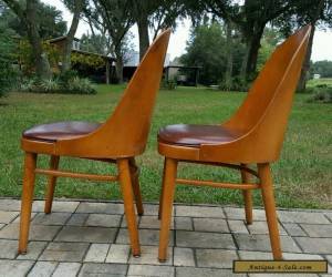 Item Pair Mid Century Modern Shelby Williams Chair Danish molded wood Wooden Chair for Sale