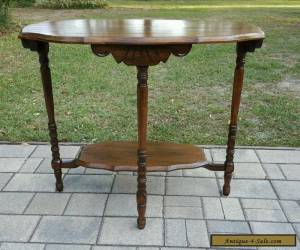Item Antique VINTAGE Carved Oak side accent pier Table William Mary EASTLAKE for Sale