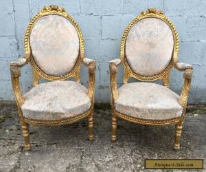 Item Beautiful, Pair, French, Louis XV Chairs, Original, Antique/vintage, RARE for Sale