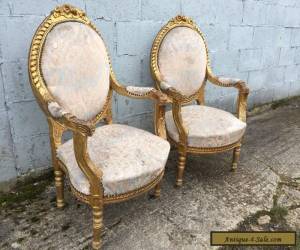 Item Beautiful, Pair, French, Louis XV Chairs, Original, Antique/vintage, RARE for Sale