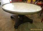 Vintage Retro Marble Top Round Accent Foyer or Wood Coffee Table for Sale