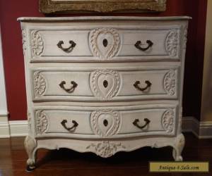 Item Large Antique French Louis XV Chest of Drawers Cabinet Carved Wood Painted Chic for Sale