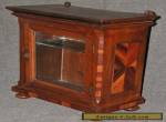 Antique Walnut Small Georgian Table Top Parlor Cabinet Glass Door Turnip Feet  for Sale