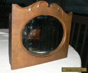 Item Victorian/Antique Primitive wood Carved Towel Rack Mirror with shelf for Sale