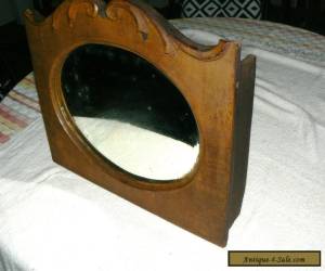 Item Victorian/Antique Primitive wood Carved Towel Rack Mirror with shelf for Sale