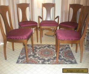 Item Mid Century Danish Modern Set Kroehler Dining Chairs Sculpted Upholstered for Sale