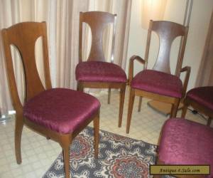 Item Mid Century Danish Modern Set Kroehler Dining Chairs Sculpted Upholstered for Sale
