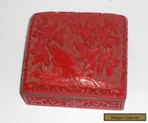 Item NICE CHINESE FLORAL CARVED CINNABAR LACQUER ENAMEL HUMIDOR BOX for Sale