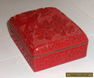 Item NICE CHINESE FLORAL CARVED CINNABAR LACQUER ENAMEL HUMIDOR BOX for Sale