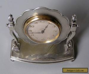 Item FINE ANTIQUE STERLING SILVER CLOCK Birmingham 1928 for Sale