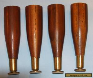 Item Set of 4 Salvaged Vintage Mid Century Wood Furniture Taper Legs #3 for Sale