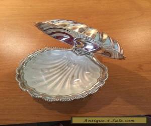 Item VINTAGE SILVERPLATE CLAM SHELL BUTTER DISH  MADE IN ENGLAND for Sale