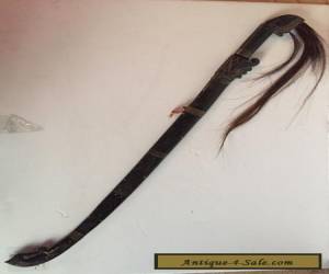Item  OLD ANTIQUE BORNEO DAYAK MANDAU SWORD DAGGER INDONESIAN HORN SHEATH for Sale