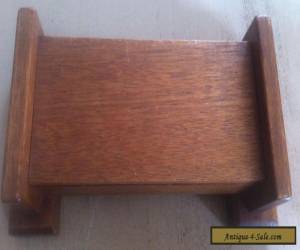 Item ANTIQUE / VINTAGE WOODEN BOX -9.5" LONG X 5.3" WIDE X 3.2" HIGH -DESK PEN HOLDER for Sale