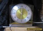 Art Deco chrome brass base yellow perspex surround Aust made clock electric RARE for Sale