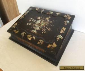Item Antique Victorian Era Writing Box,Lap Desk with Pearl Inlay for Sale