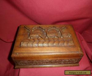 Item VINTAGE WOODEN TRINKET BOX WITH CARVED DETAIL- wood/woodenware for Sale