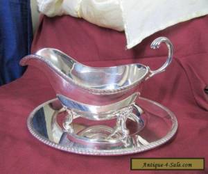 Item SILVER GRAVY BOAT WITH SPILL TRAY for Sale