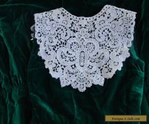 Item Stunning Antique Cotton Lace Collar-Large Ornate Floral Motifs  for Sale