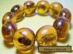 Rare Asian jewelry Amber Colored real Bee Bracelet# for Sale