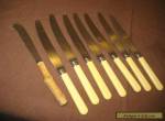 SET OF 7 VINTAGE KNIVES WITH WHITE BONE HANDLES for Sale