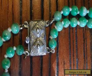 Item Antique Jade Necklace with Silver Clasp for Sale