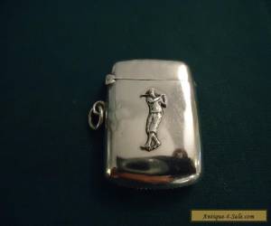 Item Antique 1910 Silver 'Golfer' Golf Vesta Case. for Sale