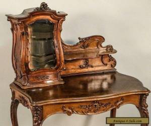 Item LOUIS XV STYLE WALNUT TABLE DESK AND CHAIR for Sale