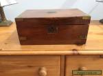 Victorian Edwardian Antique Writing Slope Box for Restoration, Brass Corners for Sale