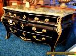 Black Antique Bedroom Dresser, Beige Marble Table Top, Beautiful Vintage Dresser for Sale