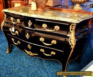 Item Black Antique Bedroom Dresser, Beige Marble Table Top, Beautiful Vintage Dresser for Sale