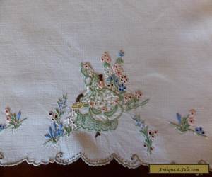 Item VINTAGE CRINOLINE LADY HAND TOWEL,GARDEN ,SOUTHERN BELLE,LOVELY EMBROIDERY for Sale